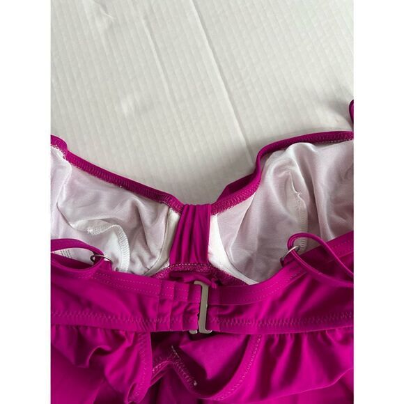 NWT Profile by Gottex 32D MAGENTA tankini swim top with underwire - Picture 6 of 12